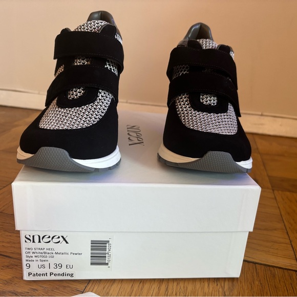 Sneex Black and off-White metallic pewter Women's Heels - Picture 3 of 9